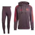 adidas Bayern München Track Trainingspak 1/4-Zip Hooded 2024-2025 Bordeauxrood Rood Wit