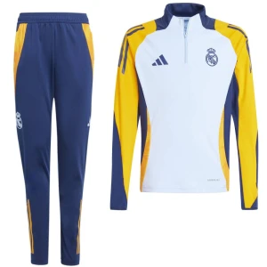adidas Real Madrid Trainingspak 1/4-Zip 2024-2025 Kids Lichtblauw Donkerblauw