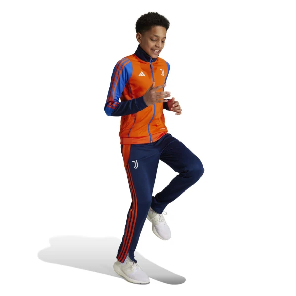 adidas Juventus Trainingspak Full-Zip 2024-2025 Kids Oranje Donkerblauw Blauw Wit