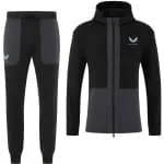 Castore Feyenoord Travel Trainingspak Full-Zip 2024-2025 Zwart Donkergrijs Lichtblauw