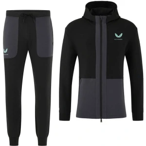 Castore Feyenoord Travel Trainingspak Full-Zip 2024-2025 Zwart Donkergrijs Lichtblauw