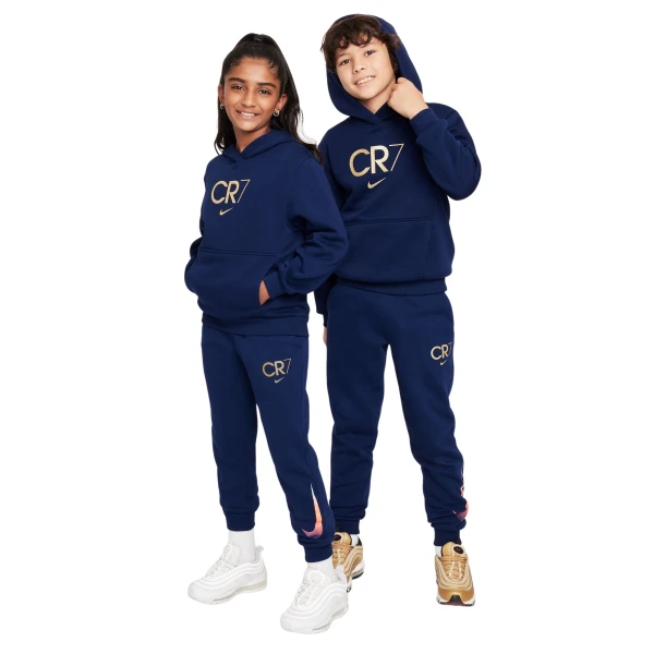 Nike CR7 Club Fleece Hoodie Trainingspak Kids Donkerblauw Goud