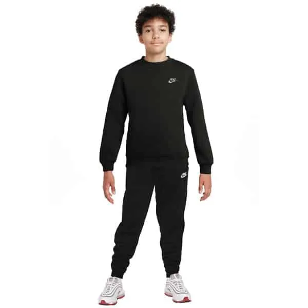 Nike Sportswear Club Fleece Crew Trainingspak Kids Zwart Wit