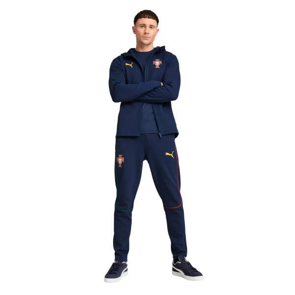 PUMA Portugal Casuals Trainingspak Full-Zip 2025-2026 Donkerblauw Geel Rood