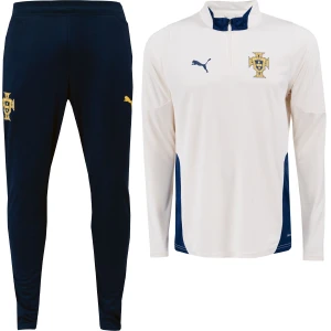 PUMA Portugal Trainingspak 1/4-Zip 2025-2026 Gebroken Wit Donkerblauw Geel