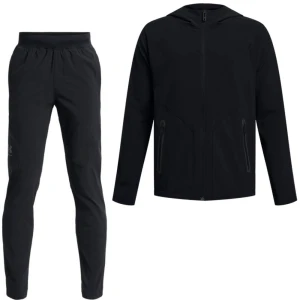 Under Armour Unstoppable Tapered Trainingspak Full-Zip Kids Zwart Donkergrijs
