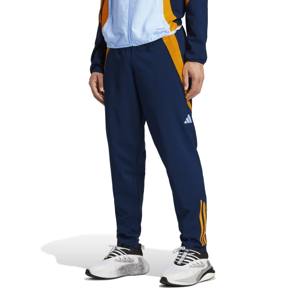 adidas Real Madrid Presentatie Trainingsbroek 2024-2025 Donkerblauw Oranje Lichtblauw