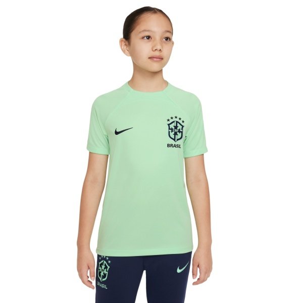 Nike Brazilië Academy Pro Trainingsshirt 2022-2024 Kids Groen Donkerblauw