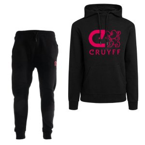 Cruyff Do Hoodie Trainingspak Kids Zwart Felroze
