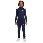 Nike Frankrijk Strike Trainingspak 1/4-Zip 2024-2026 Kids Donkerblauw Lichtblauw