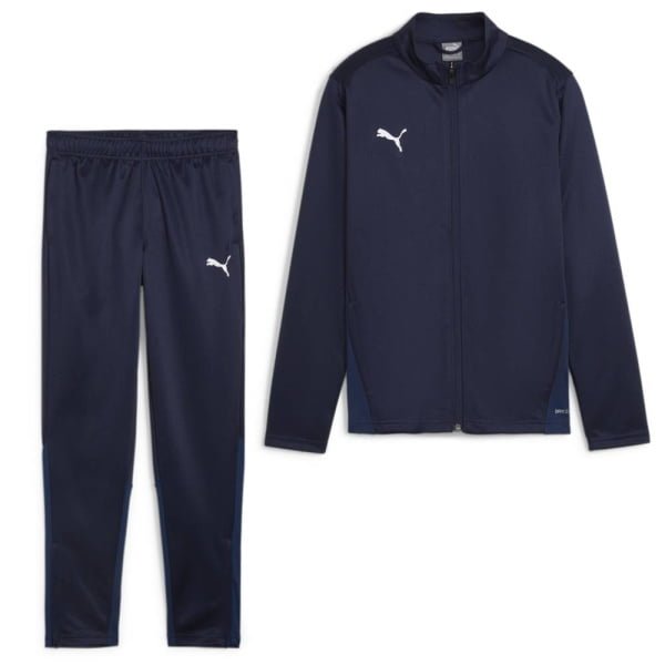 PUMA teamGOAL Trainingspak Full-Zip Kids Donkerblauw Wit PUMA teamGOAL Trainingspak Full-Zip Kids Donkerblauw Wit