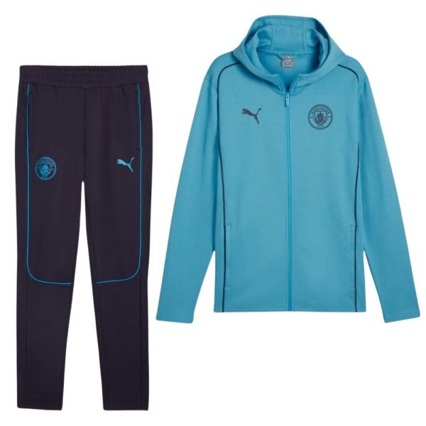 PUMA Manchester City Casuals Trainingspak Full-Zip 2024-2025 Blauw Donkerblauw PUMA Manchester City Casuals Trainingspak Full-Zip 2024-2025 Blauw Donkerblauw