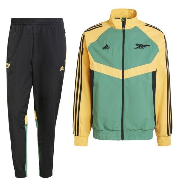 adidas Arsenal Culturewear Trainingspak Woven Full-Zip 2024-2025 Geel Groen Zwart