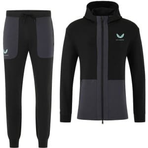 Castore Feyenoord Travel Trainingspak Full-Zip 2024-2025 Zwart Donkergrijs Lichtblauw