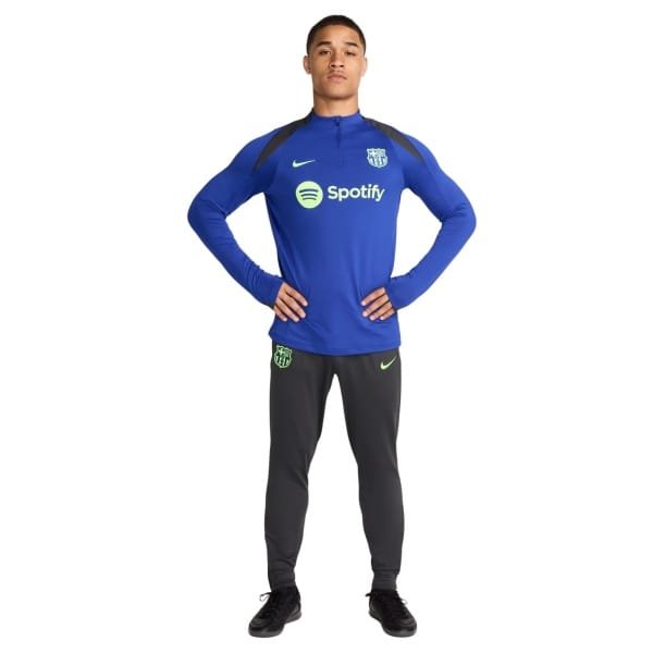 Nike FC Barcelona Strike Trainingspak 1/4-Zip 2024-2025 Blauw Donkergrijs Lichtgroen Nike FC Barcelona Strike Trainingspak 1/4-Zip 2024-2025 Blauw Donkergrijs Lichtgroen