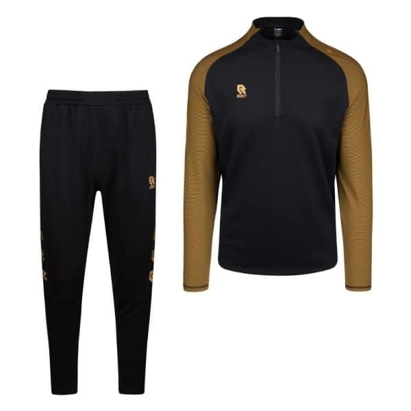 Robey Performance Half-Zip Trainingspak Kids Zwart Goud Robey Performance Half-Zip Trainingspak Kids Zwart Goud