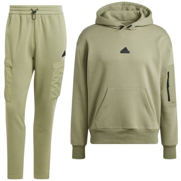 adidas City Escape Cargo Hoodie Trainingspak Olijfgroen Zwart adidas City Escape Cargo Hoodie Trainingspak Olijfgroen Zwart