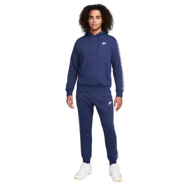 Nike Club Fleece Trainingspak Hooded Donkerblauw Wit Nike Club Fleece Trainingspak Hooded Donkerblauw Wit