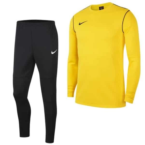 Nike Park 20 Crew Trainingspak Geel Zwart Nike Park 20 Crew Trainingspak Geel Zwart