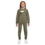 Nike Sportswear Big Logo Crew Trainingspak Kids Olijfgroen Wit