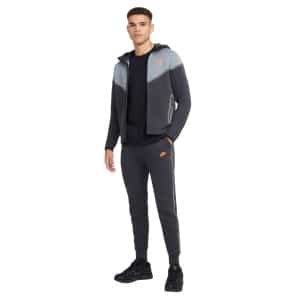 Nike Tech Fleece Sportswear Trainingspak Donkergrijs Blauwgrijs Oranje