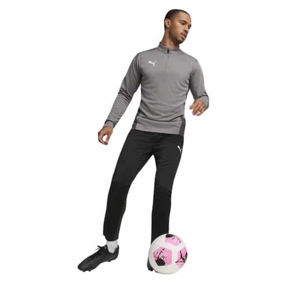 PUMA teamGOAL Trainingspak 1/4-Zip Grijs Zwart Wit PUMA teamGOAL Trainingspak 1/4-Zip Grijs Zwart Wit