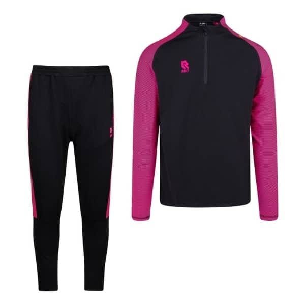 Robey Performance Half-Zip Trainingspak Zwart Neon Roze Robey Performance Half-Zip Trainingspak Zwart Neon Roze