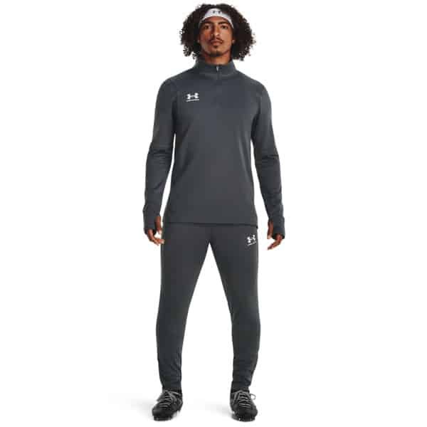 Under Armour Challenger Trainingspak 1/4-Zip Donkergrijs Wit Under Armour Challenger Trainingspak 1/4-Zip Donkergrijs Wit