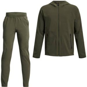 Under Armour Unstoppable Tapered Trainingspak Full-Zip Kids Olijfgroen Zwart