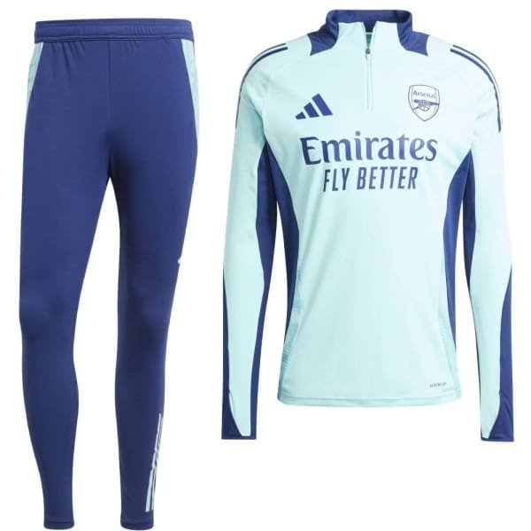 adidas Arsenal Trainingspak 1/4-Zip 2024-2025 Lichtblauw Donkerblauw adidas Arsenal Trainingspak 1/4-Zip 2024-2025 Lichtblauw Donkerblauw