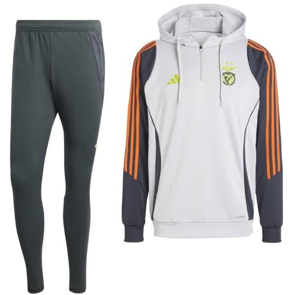 adidas Benfica Track Hoodie Trainingspak 2024-2025 Lichtgrijs Donkergrijs Felgeel adidas Benfica Track Hoodie Trainingspak 2024-2025 Lichtgrijs Donkergrijs Felgeel