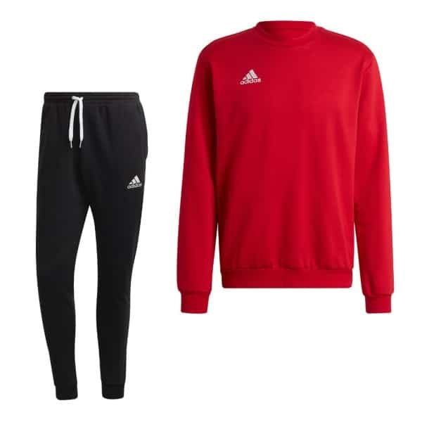 adidas Entrada 22 Crew Sweater Trainingspak Rood Zwart adidas Entrada 22 Crew Sweater Trainingspak Rood Zwart