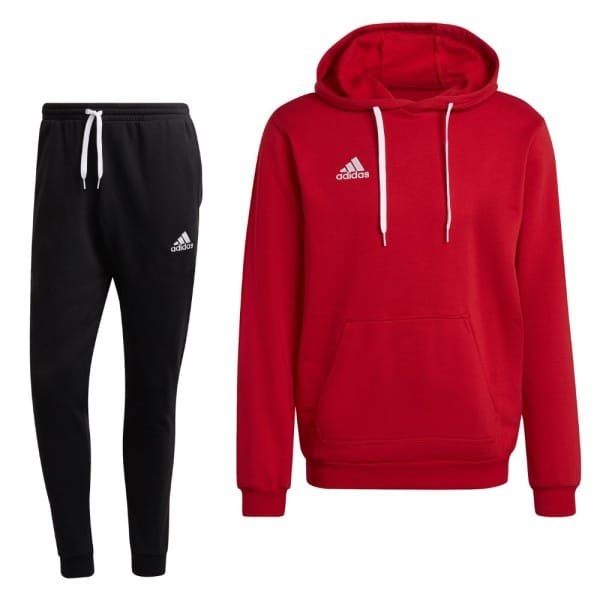 adidas Entrada 22 Sweat Hoodie Trainingspak Rood Zwart Wit adidas Entrada 22 Sweat Hoodie Trainingspak Rood Zwart Wit