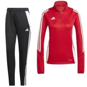 adidas Tiro 24 Trainingspak 1/4-Zip Dames Rood Zwart Wit